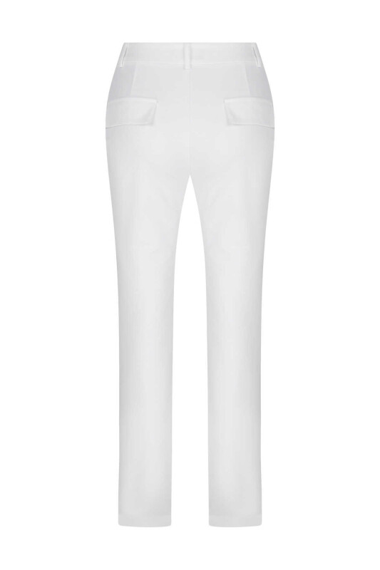 Cepli Kadın Pantolon Beyaz - 5