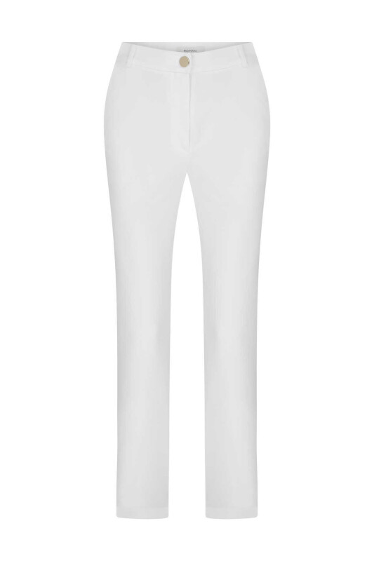 Cepli Kadın Pantolon Beyaz - 4