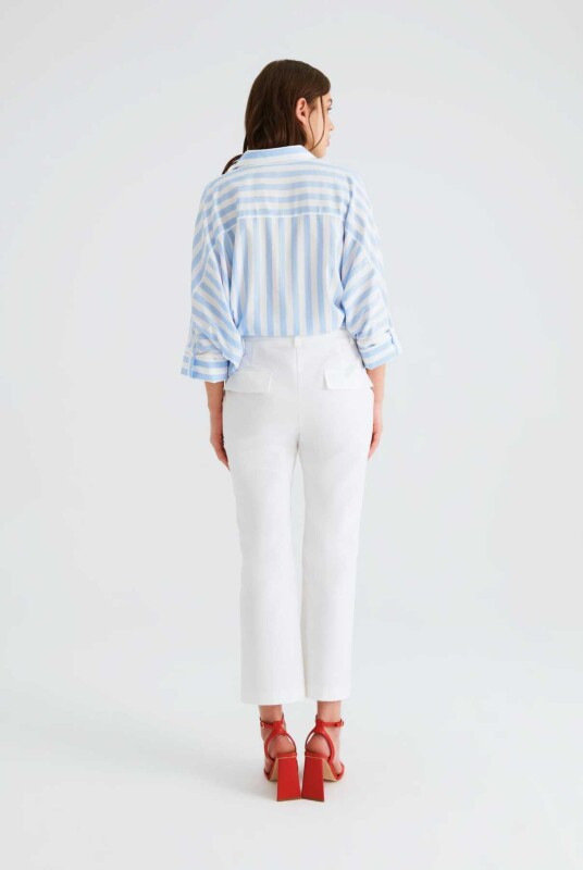 Cepli Kadın Pantolon Beyaz - 2