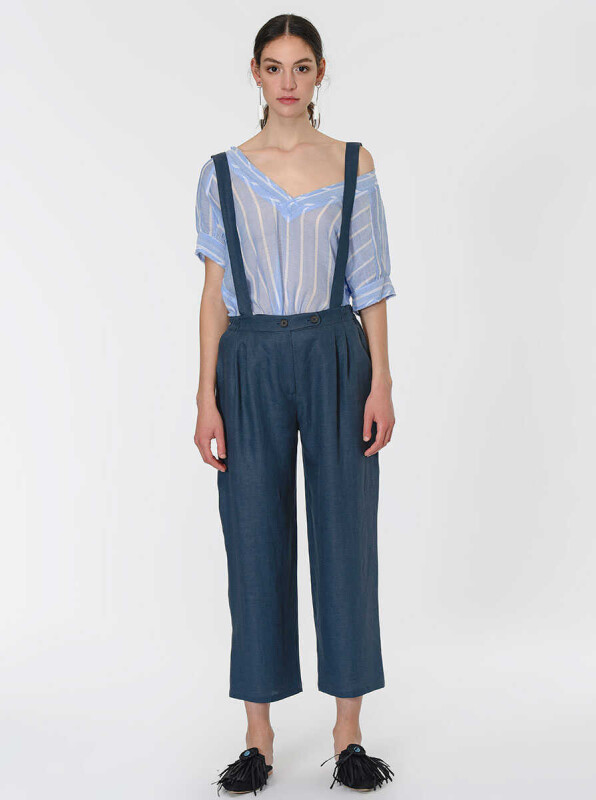 Cepli Keten Salopet İndigo - 1