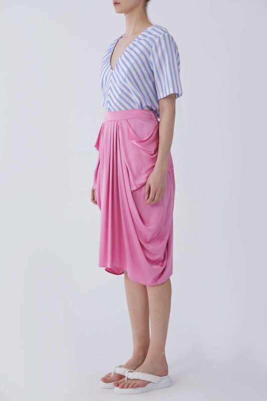 Cepli Midi Etek Pembe - 3