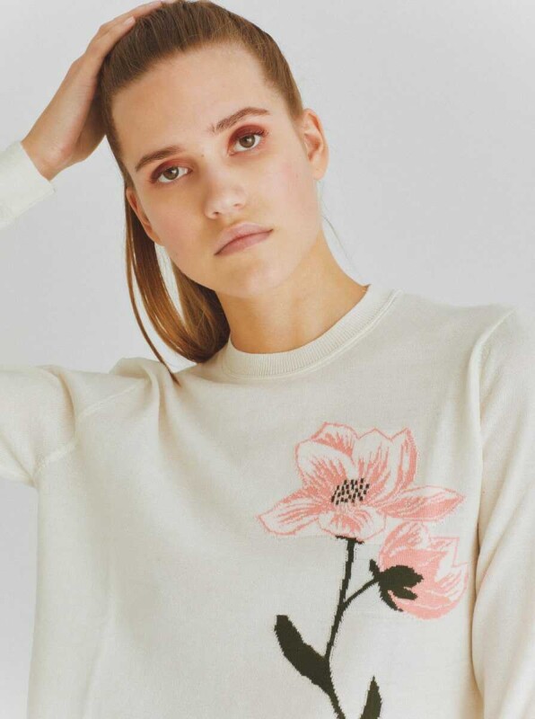  Çiçek Desenli Triko Standart Renk - 3