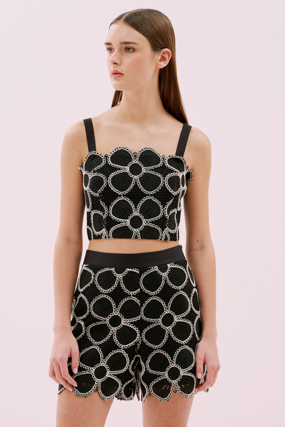 Çiçek Motifli Askılı Büstiyer Standart Renk - 1