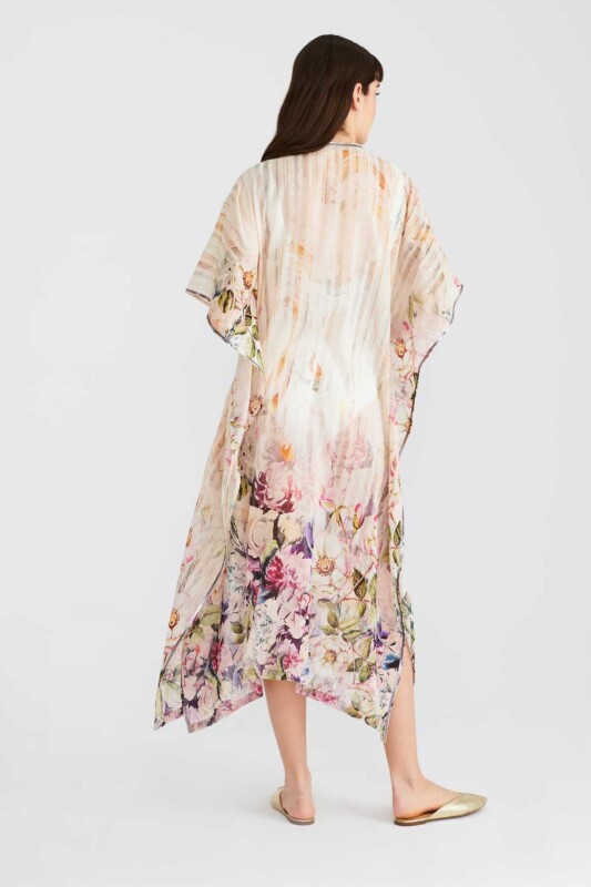 Çiçekli Bağlamalı Kimono Standart Renk - 2