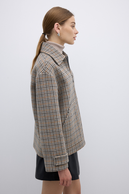 Çift Çepli Fermuarlı Yün Karışımlı Mont Standart Renk - 3