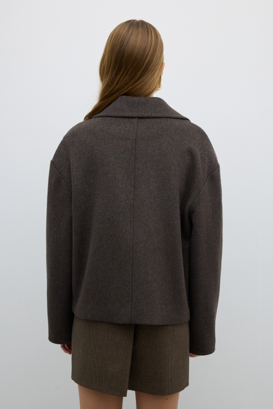 Çift Cepli Önden Çıtçıtlı Mont Kahve - 3