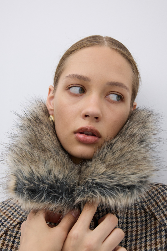 Çıkarılabilir Kürk Yaka Yün Karışımlı Kaban Standart Renk - 5