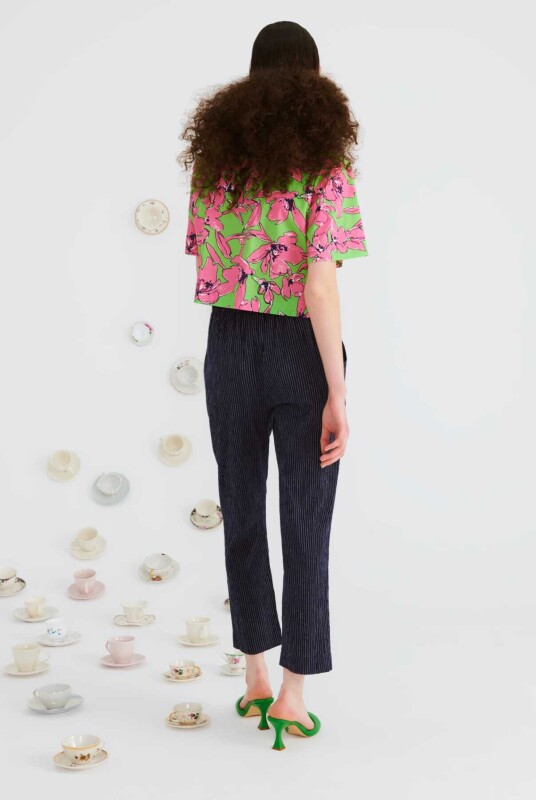 Çizgi Desenli Kadın Pantolon Standart Renk - 2