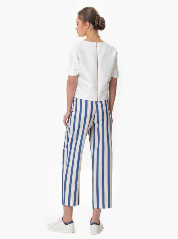 Çizgili Kısa Paça Pantolon Standart Renk - 2