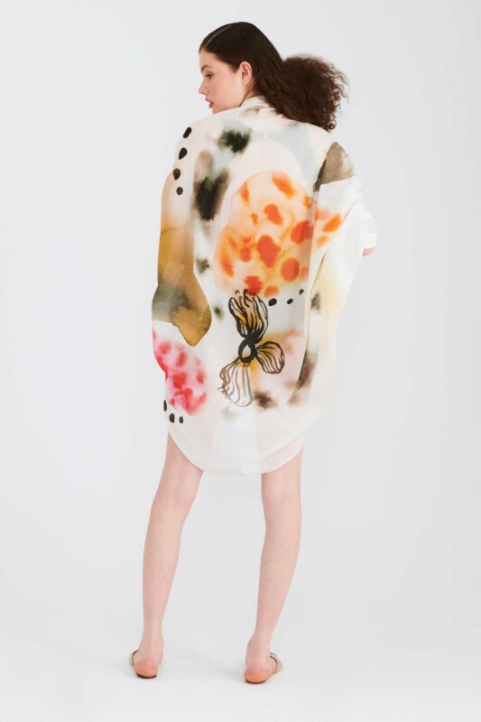 Çok Renkli Desenli Kadın Kimono Standart Renk - 2