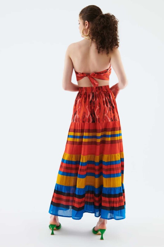 Çok Renkli Desenli Uzun Etek Standart Renk - 2