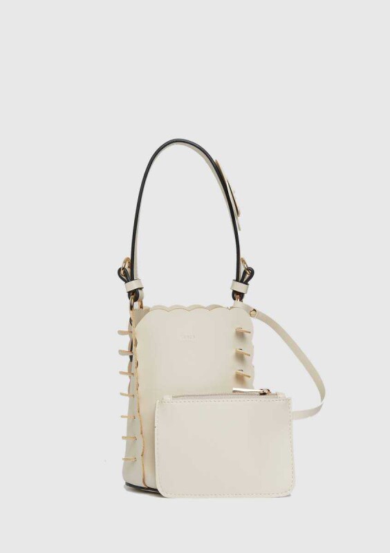 Cüzdanlı Rengi Çanta Kemik - 1