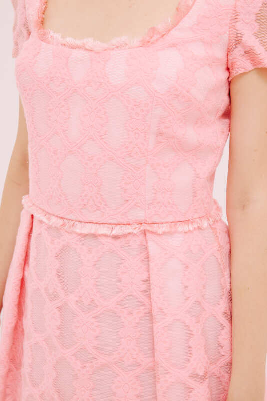 Dantel Detaylı Mini Elbise Coral - 4