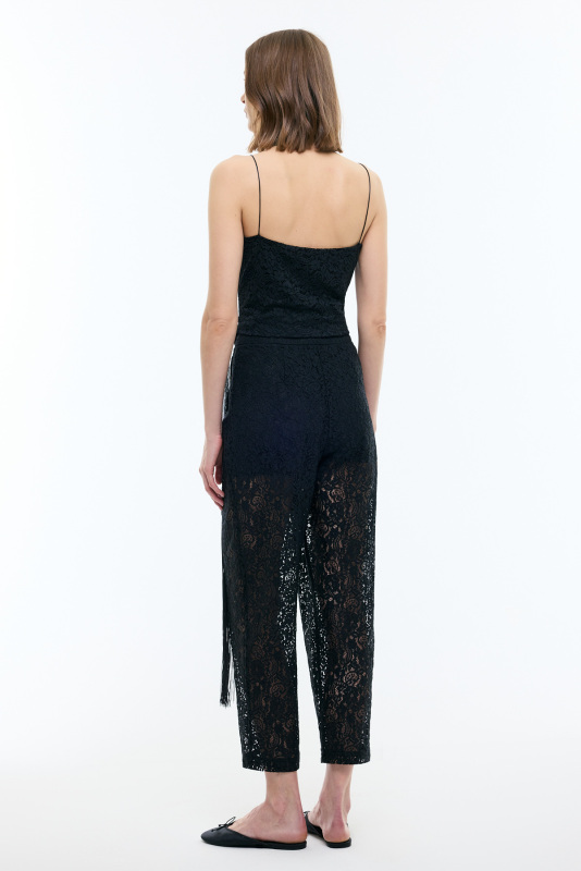 Dantel Detaylı Saten Askılı Büstiyer Siyah - Roman (1)