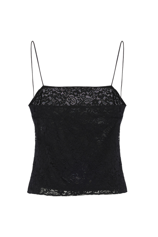 Dantel Detaylı Saten Askılı Büstiyer Siyah - 5