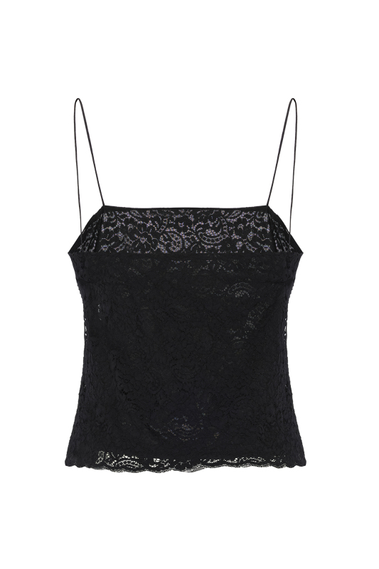 Dantel Detaylı Saten Askılı Büstiyer Siyah - 6