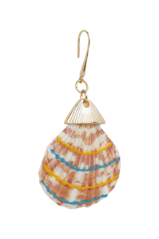 Deniz Kabuğu Aksesuarlı Küpe Standart Renk - 2