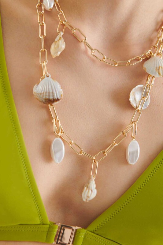 Deniz Kabuklu Aksesuarlı Kolye Standart Renk - 2