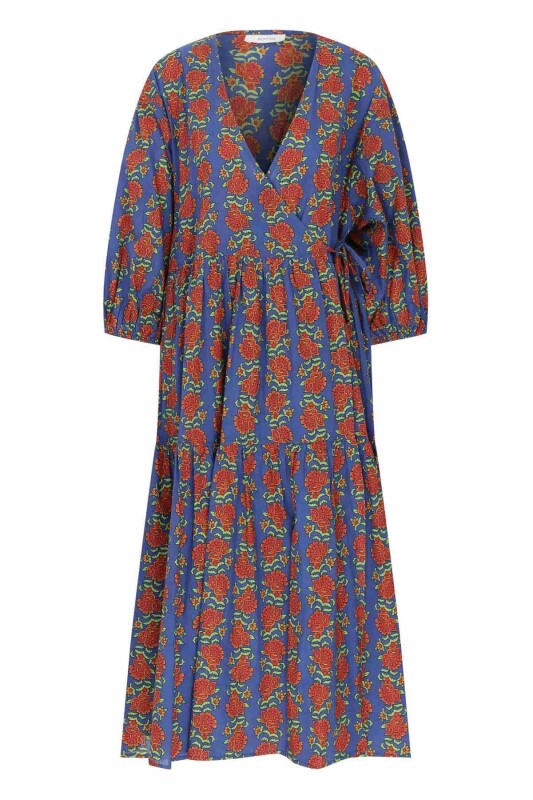 Desenli Günlük Uzun Elbise Standart Renk - 4