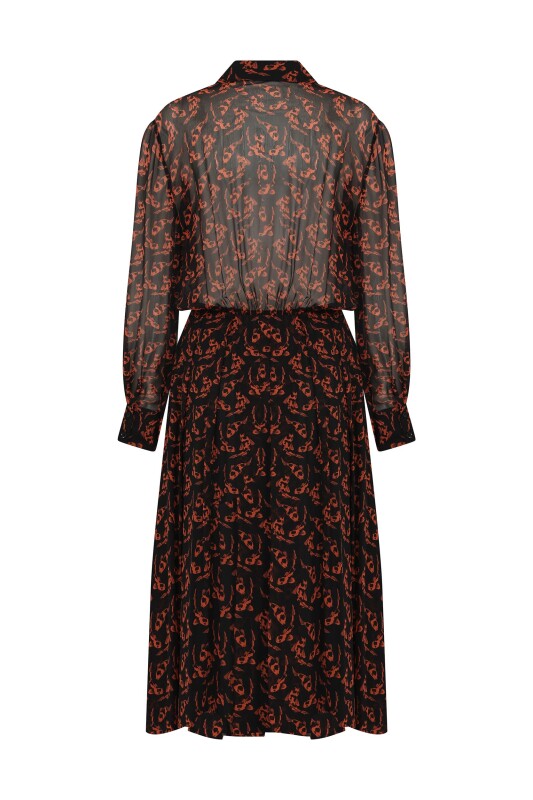  Desenli Midi Boy Elbise Standart Renk - 5