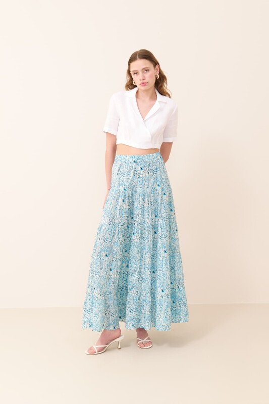 Desenli Midi Boy Etek Standart Renk - 4