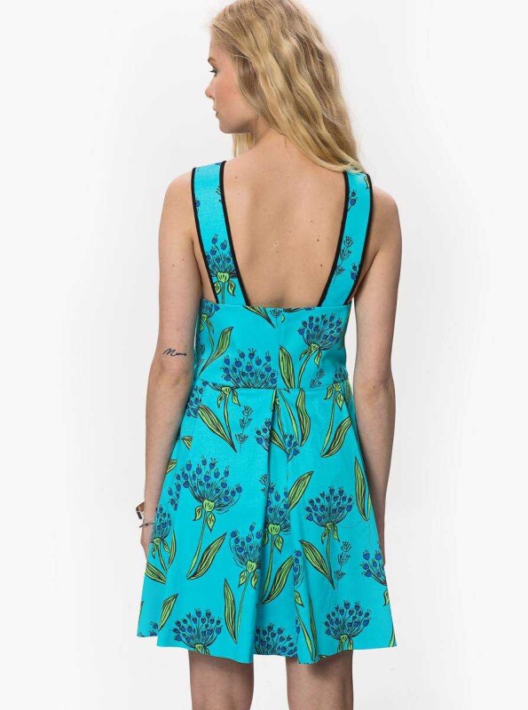 Desenli Midi Elbise Standart Renk - 2