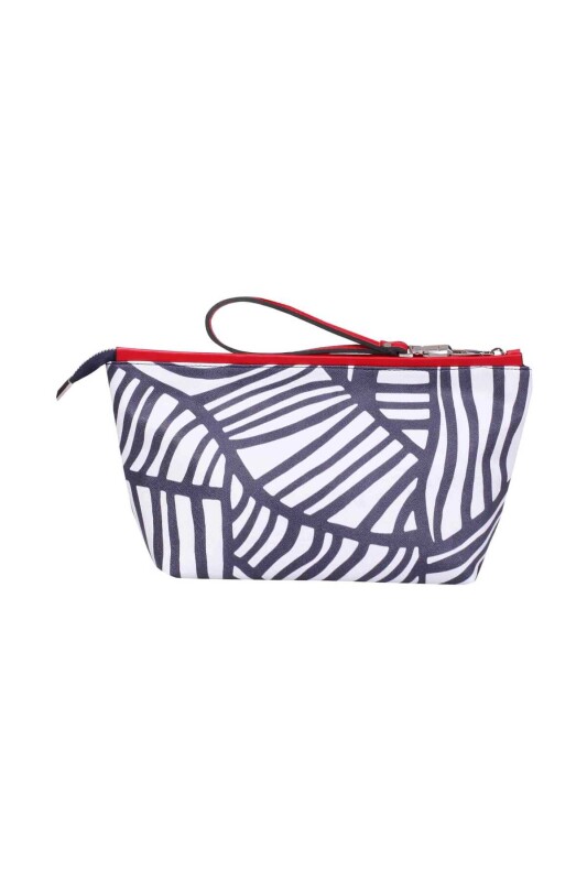 Desenli Portföy Çanta Lacivert - Beyaz - 3