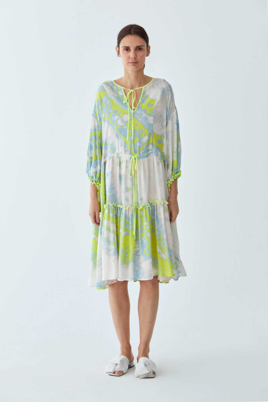 Desenli Salaş Günlük Elbise Standart Renk - 1