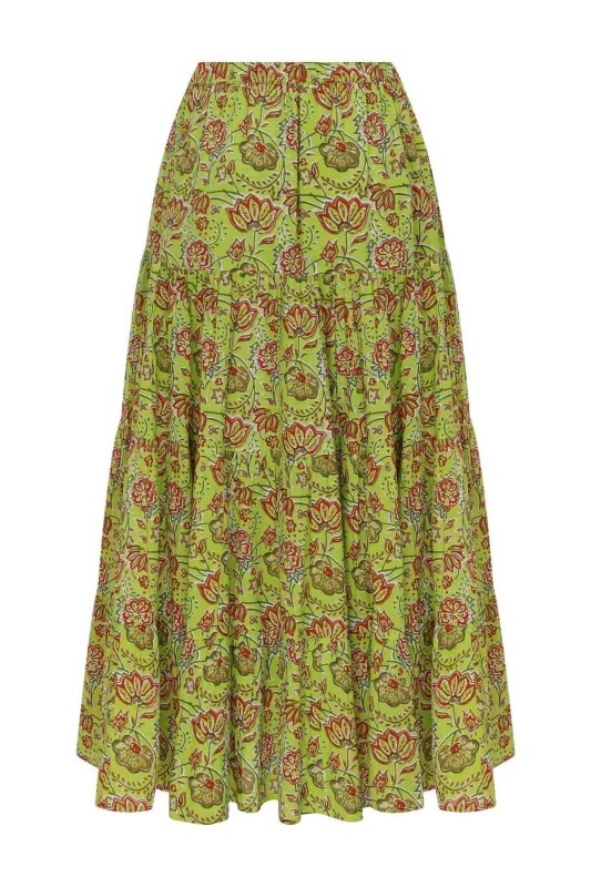 Desenli Uzun Etek Standart Renk - 5