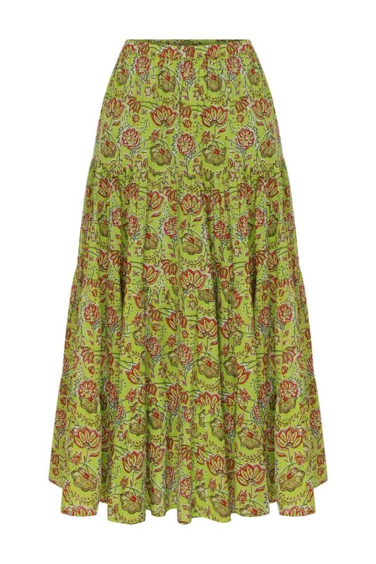 Desenli Uzun Etek Standart Renk - 4