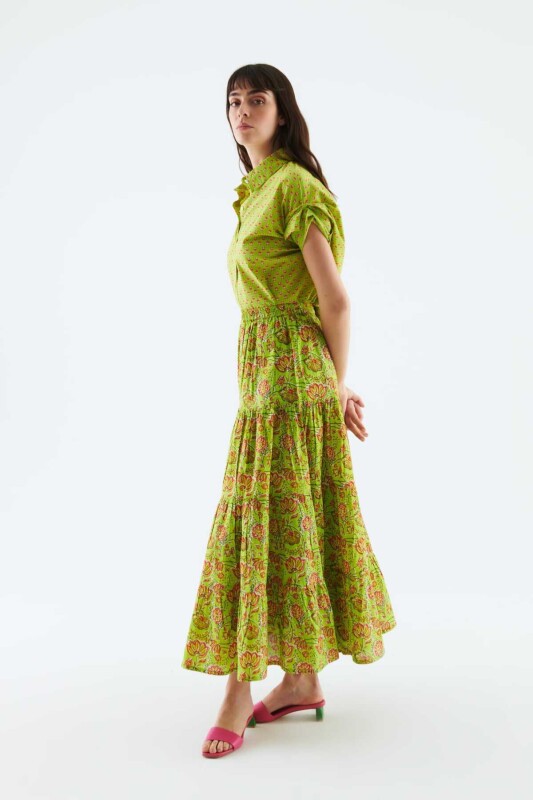 Desenli Uzun Etek Standart Renk - 3