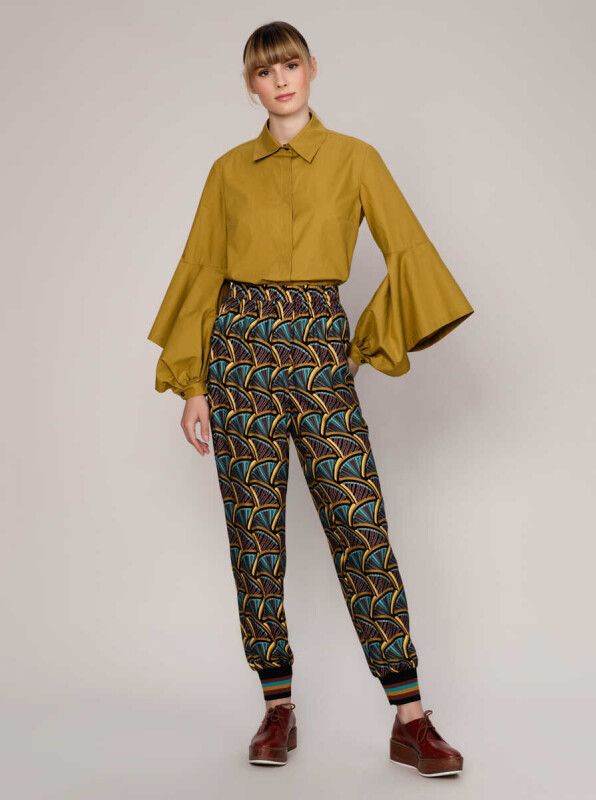  Desenli Ve Paçası Lastikli Renkli Kadın Pantolon Standart Renk Standart Renk