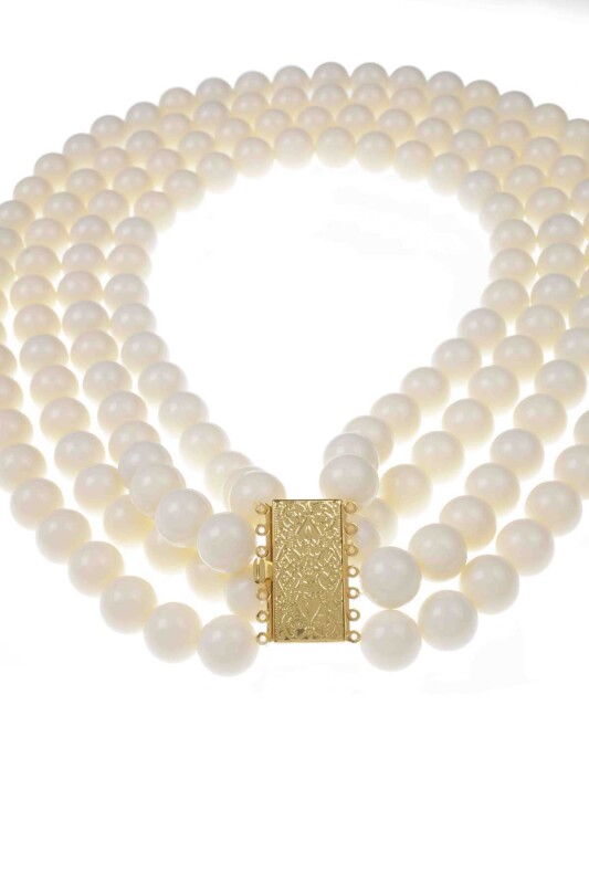  Dört Sıralı Kemik Kolye Standart Renk - 4