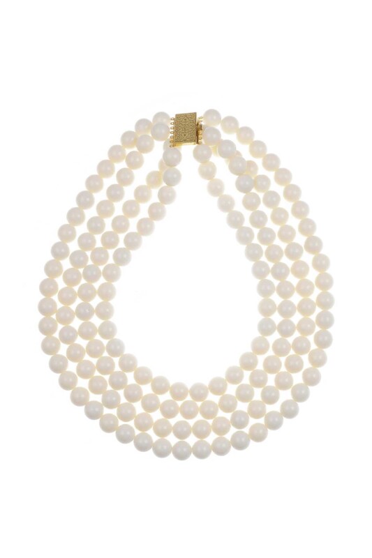  Dört Sıralı Kemik Kolye Standart Renk - 3