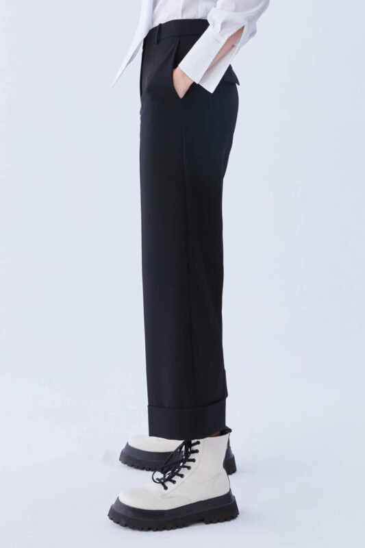 Duble Paça Bol Kadın Pantolon Siyah - 3