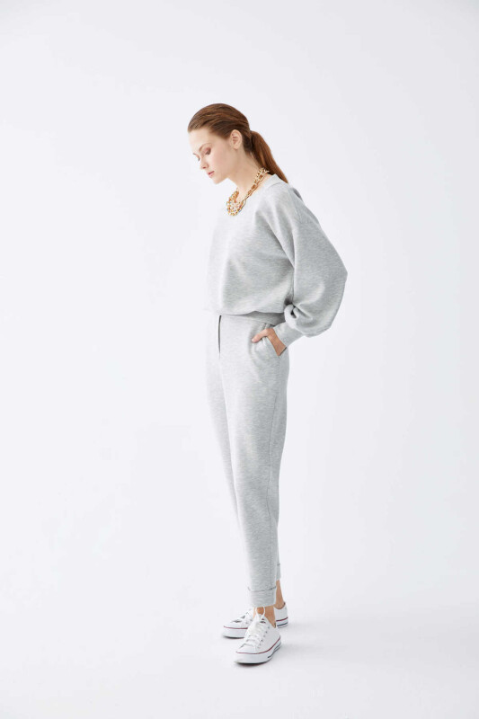  Duble Paça Pantolon Gri - 3