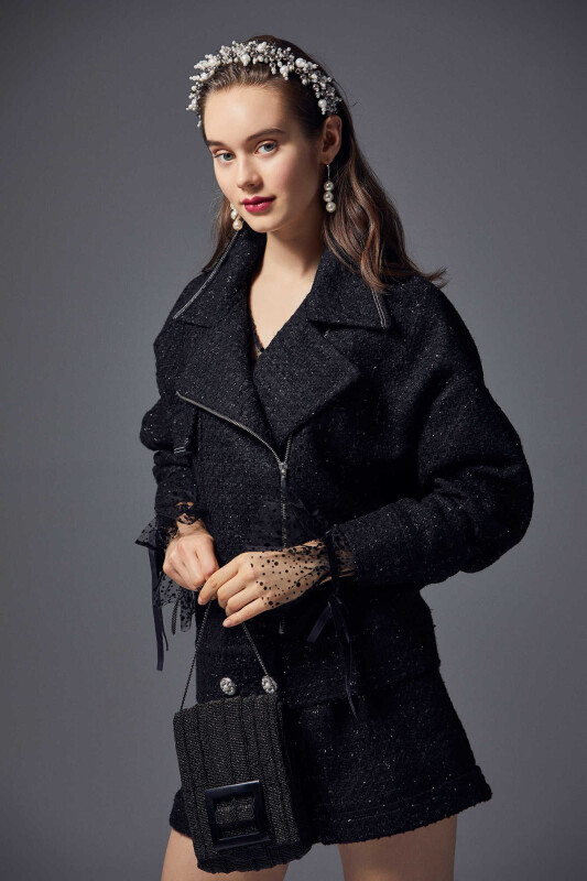  Düğme Detaylı Mont Siyah - 3