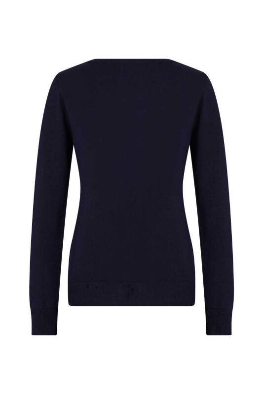  Düğme Detaylı Triko Hırka Lacivert - 2