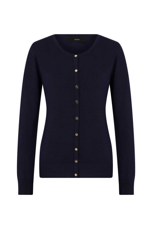  Düğme Detaylı Triko Hırka Lacivert - 1