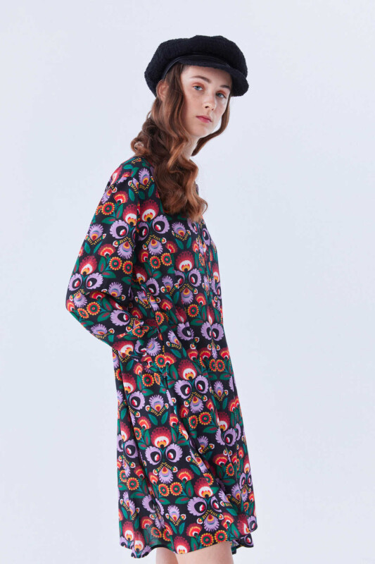 Düğmeli Günlük Elbise Standart Renk - 3