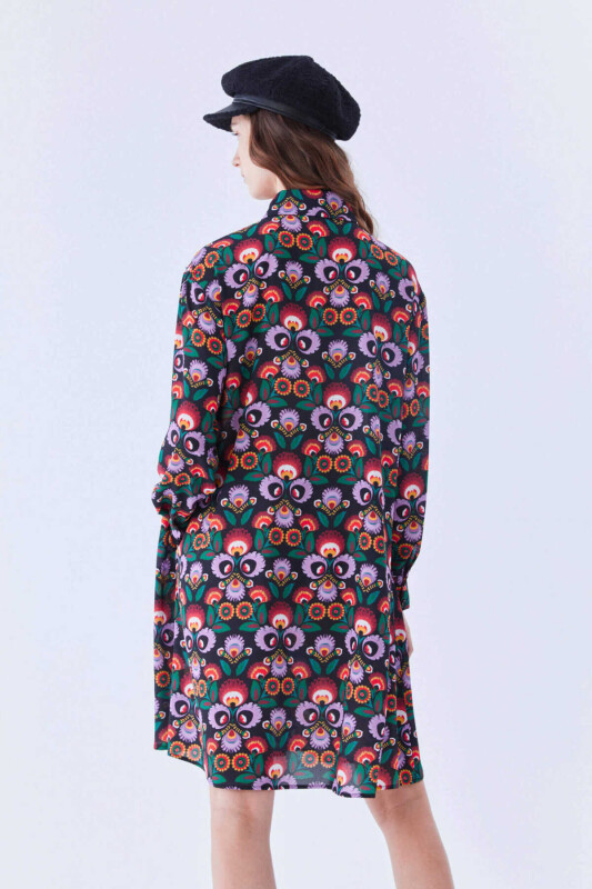 Düğmeli Günlük Elbise Standart Renk - 2