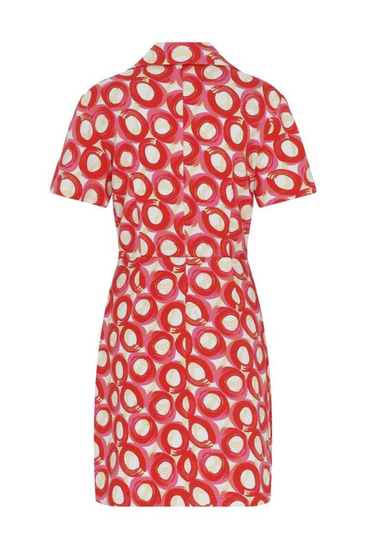 Düğmeli Desenli Elbise Standart Renk - 5