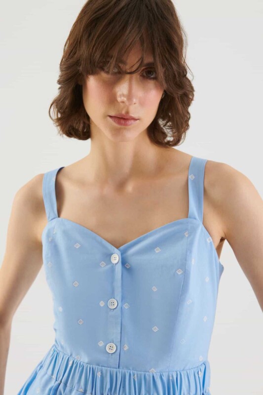 Düğmeli Günlük Elbise Standart Renk - 3