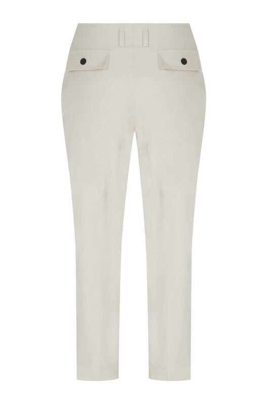 Düğmeli Kadın Pantolon Bej - 2