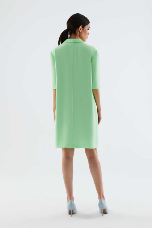 Düğmeli Midi Boy Elbise Yeşil - 2