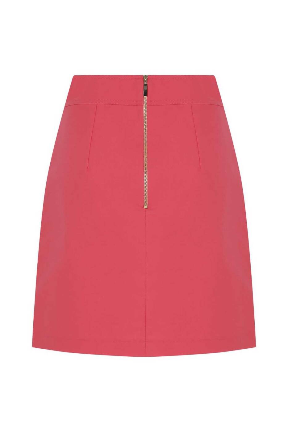 Düğmeli Mini Etek Pembe - 5