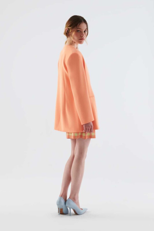 Düğmeli V Yakalı Kadın Ceket Y.Ağzı - 2