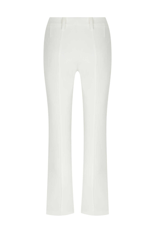 Düz Paça Kadın Pantolon Beyaz - 5