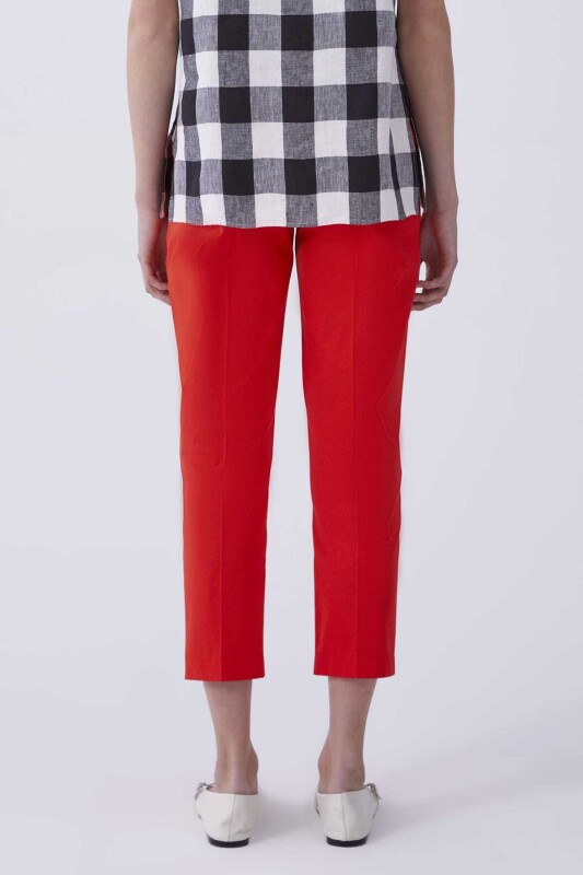 Düz Paça Kadın Pantolon Nar Çiçeği - 2