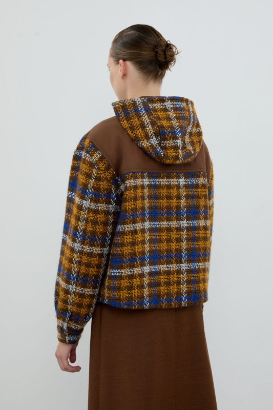 Ekose Tüvit Kapüşonlu Mont Standart Renk - Roman (1)